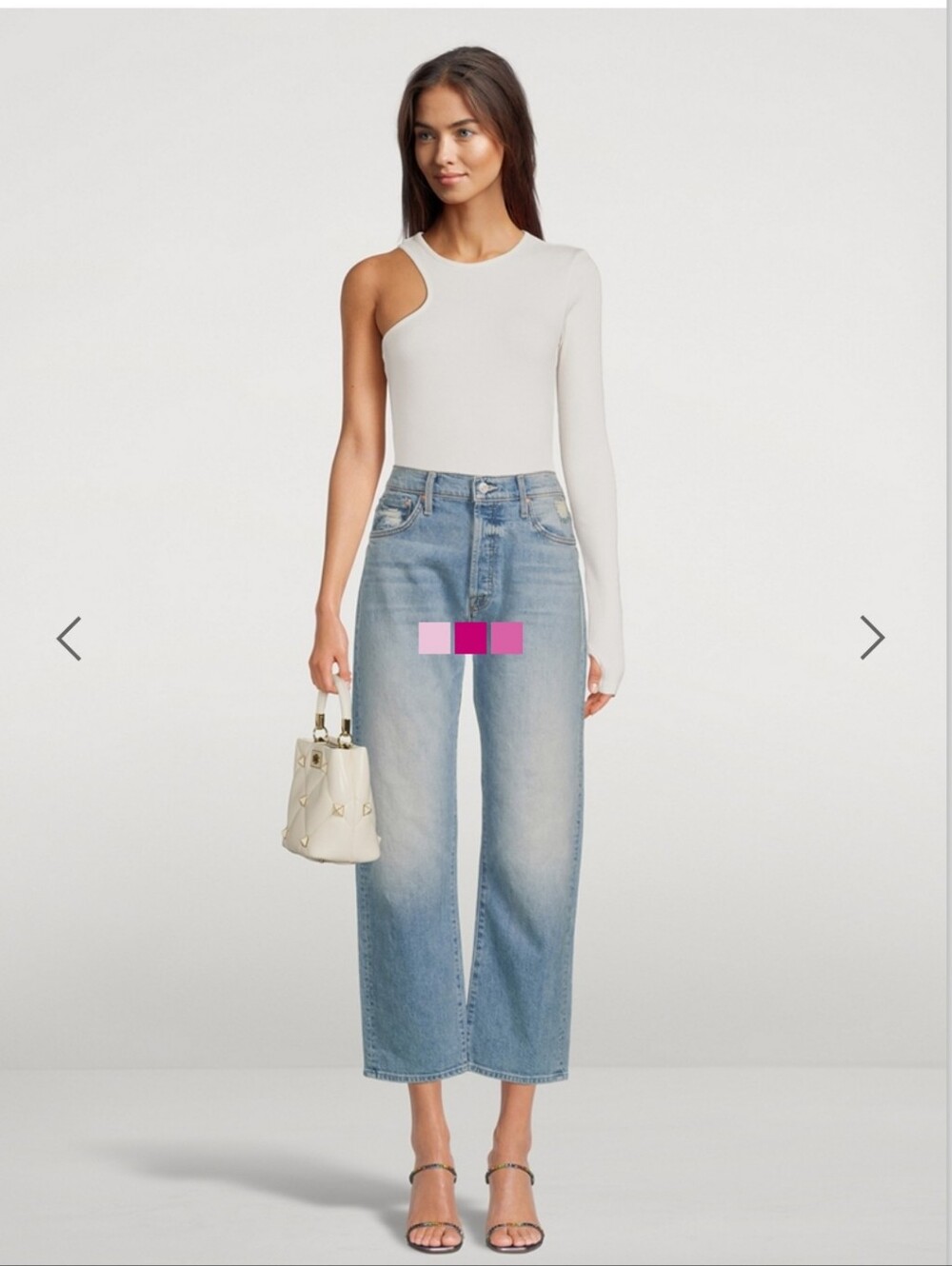 MOTHER The Ditcher Crop JEANS Wide Leg Light Blue Women's Jeans